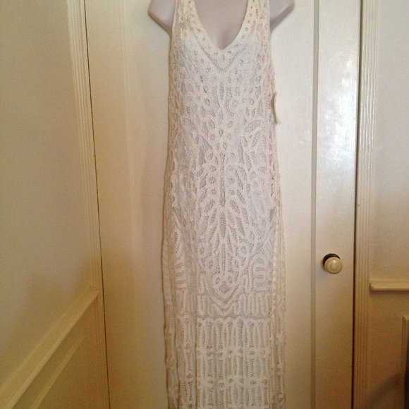 Carole Little Dresses & Skirts - Carole Little Ivory Lace Crochet Maxi Dress NWT